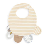 Tan and Blue Activity Bib