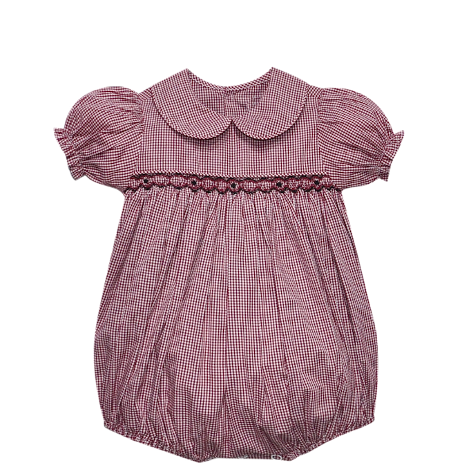 Gamecock Garnet/Black Smocked Girl Bubble