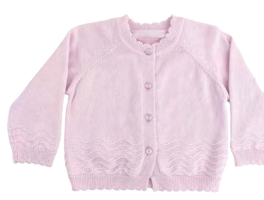 Pink Scallop Edge Cardigan
