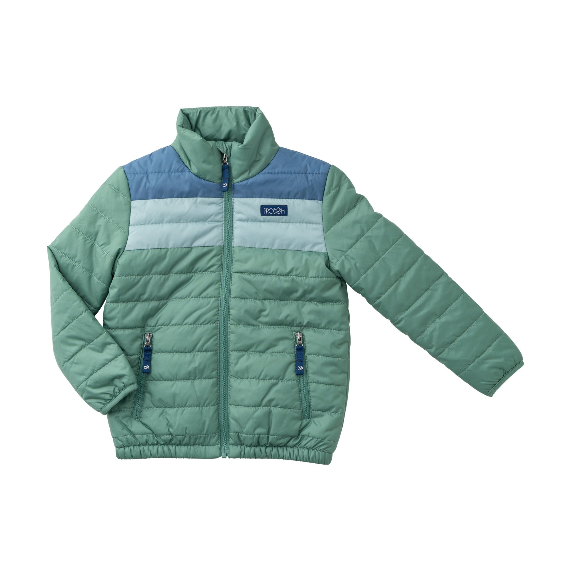 Boy's Puffer Jacket Frosty Spruce Colorblock