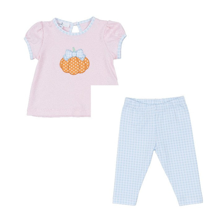 Bowtique Pumpkin Applique S/S Legging Set