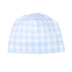 Baby Checks Hat Lt Blue
