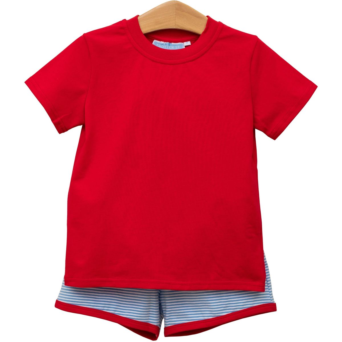Thomas Short Set Cornflower Stripe/Red