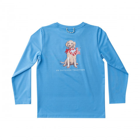 Marina Blue Girl's LS Pro Performance T-shirt