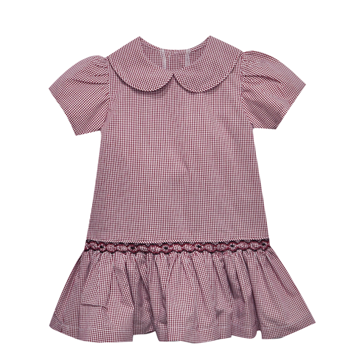 Gamecock Garnet/Black Smocked Drop Waist Dress