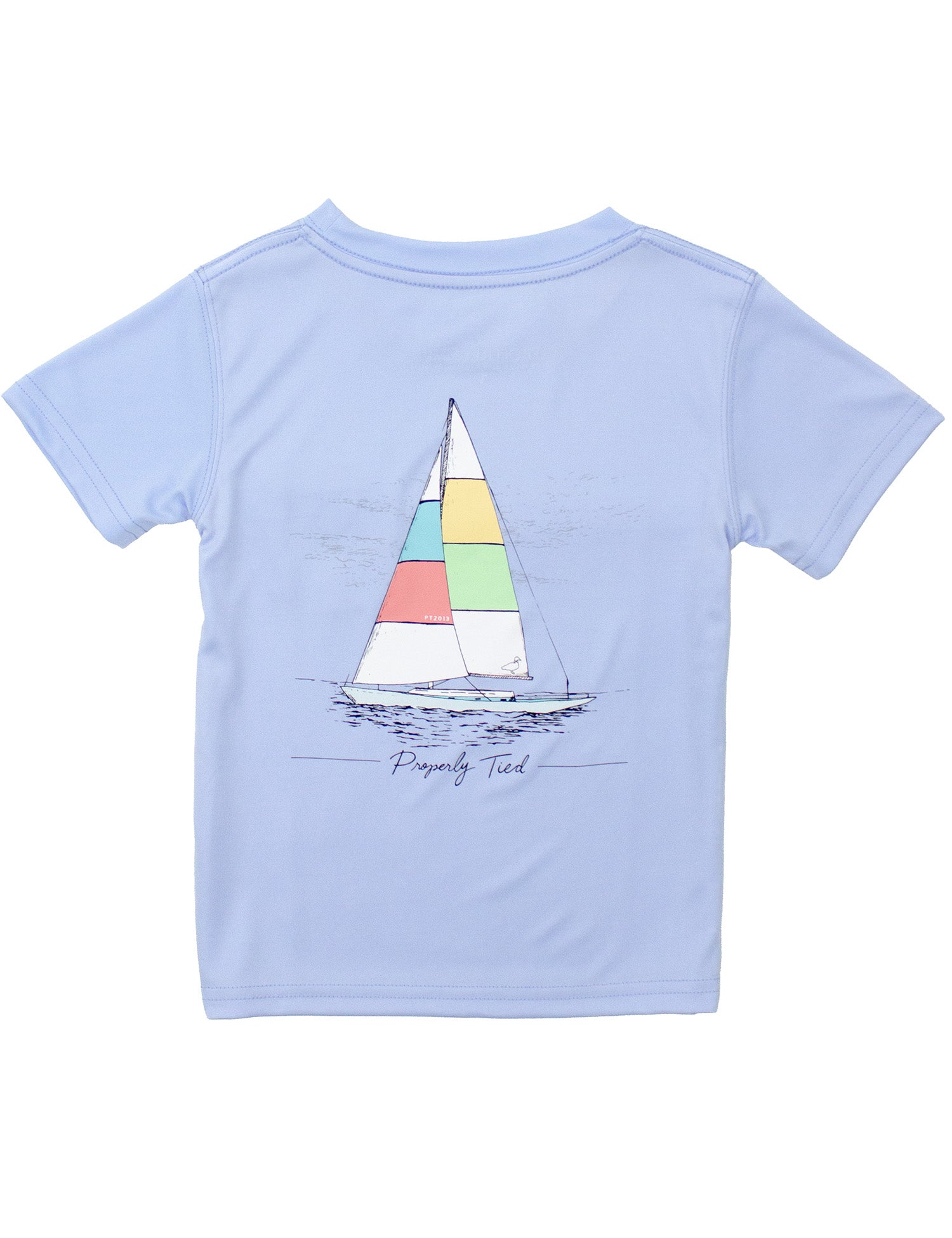 Light Blue Set Sail Girl's Performance SS Tee