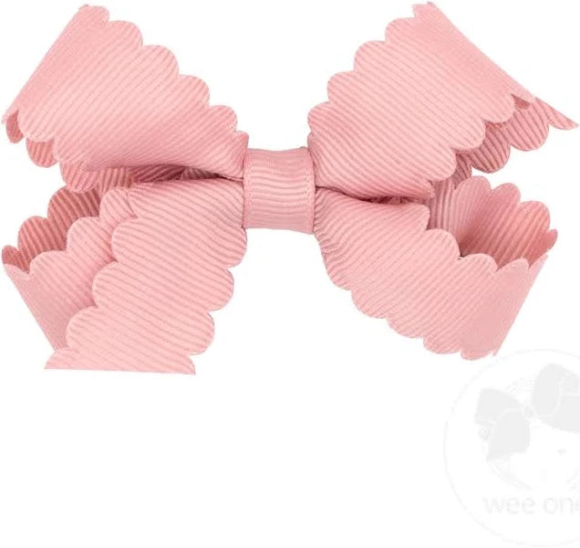 Mini Scallop Edge Grosgrain Bow