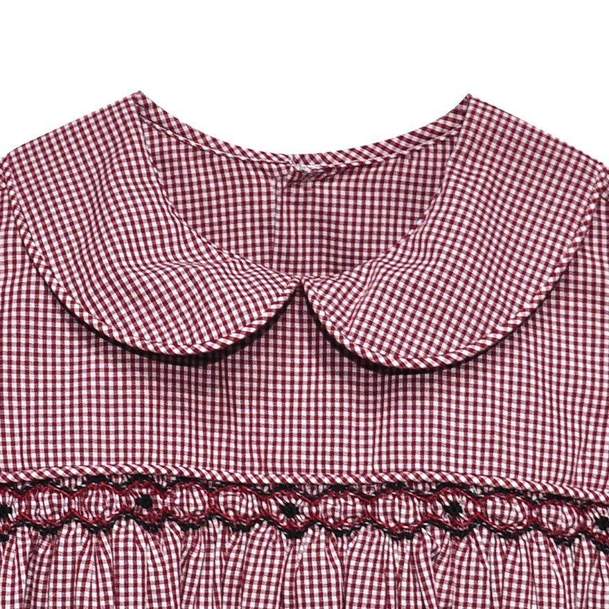 Gamecock Garnet/Black Smocked Boy Bubble
