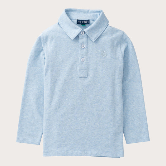 Too Cool for School LS Polo Cashmere Blue Heather