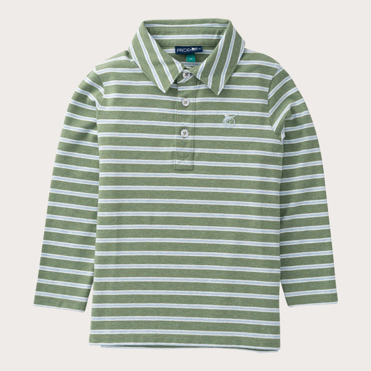 Too Cool for School LS Polo Hedge Cashmere Blue Stripe
