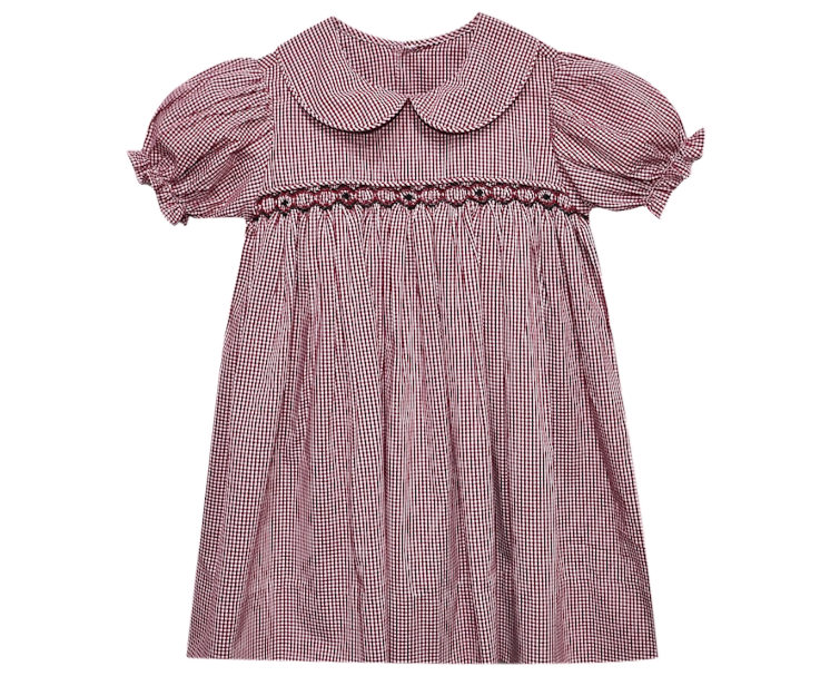 Gamecock Garnet/Black Smocked Dress
