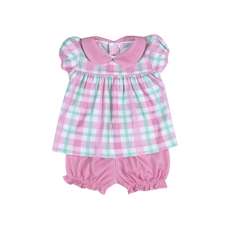 Pink Plaids Jane Bloomer Set
