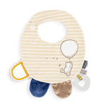 Tan and Blue Activity Bib