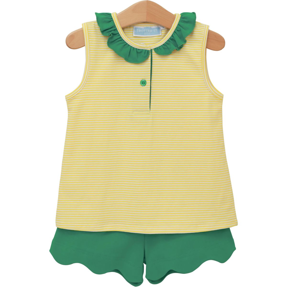 Nora Short Set Yellow Stripe/Green