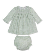 Autumn Blooms Green Print Dress Set