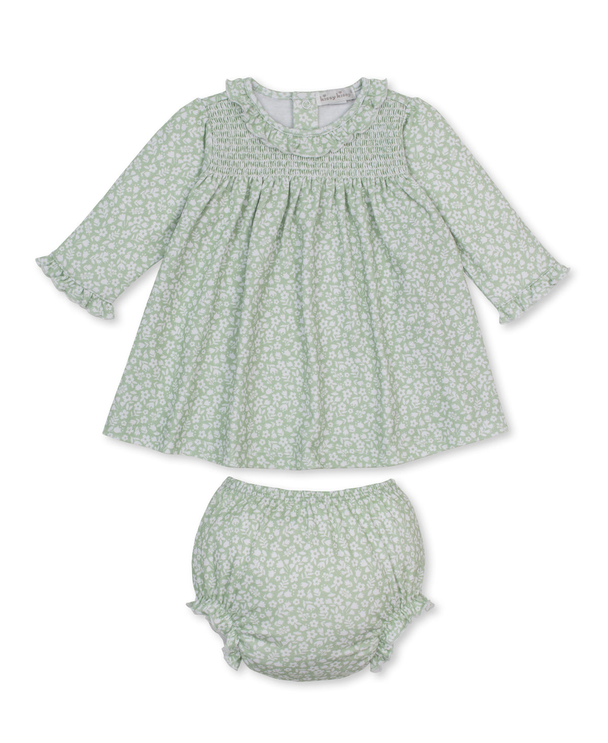 Autumn Blooms Green Print Dress Set