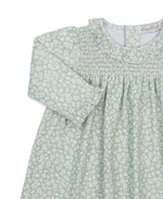 Autumn Blooms Green Print Dress Set
