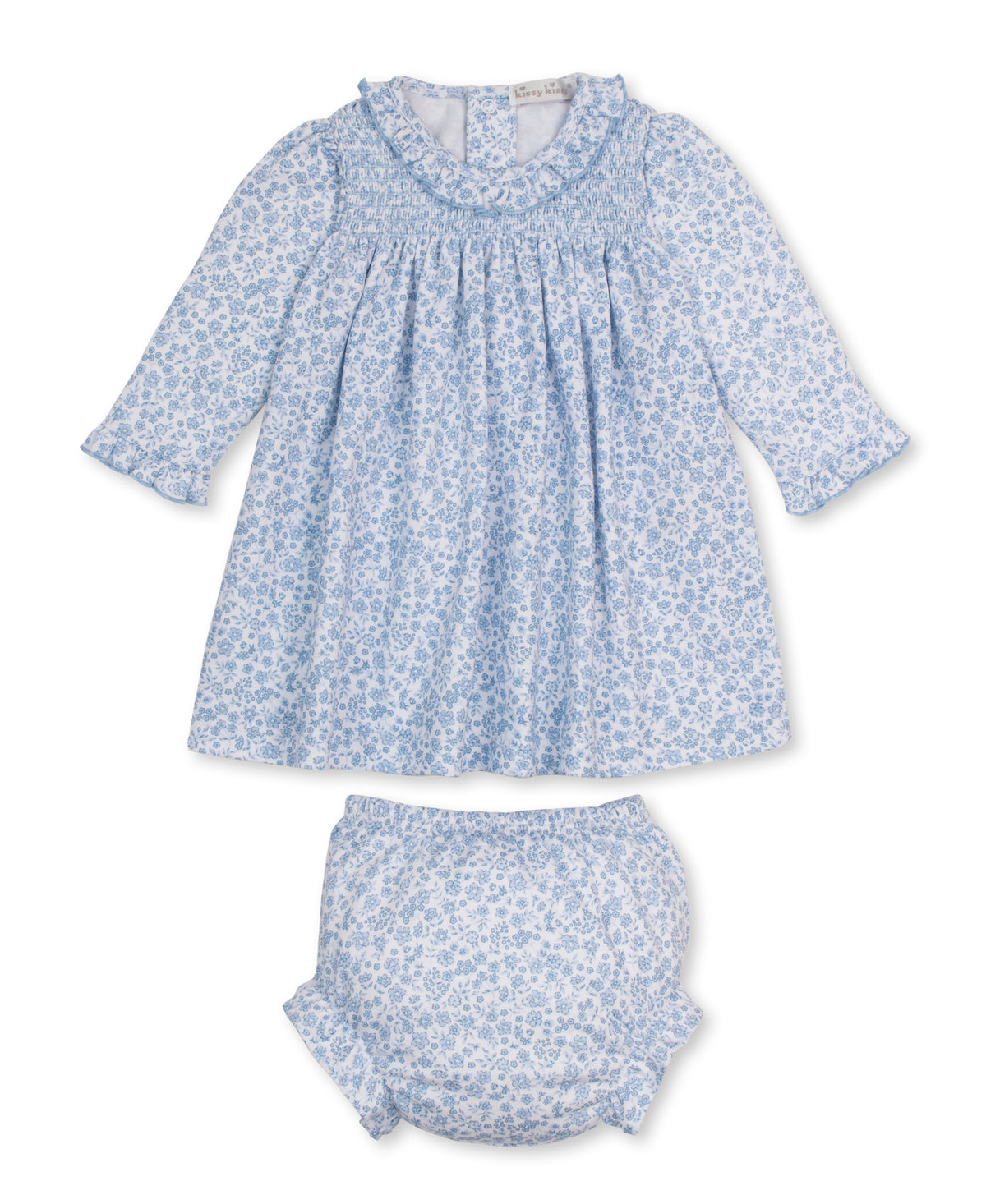 Blue Fall Blooms Dress Set