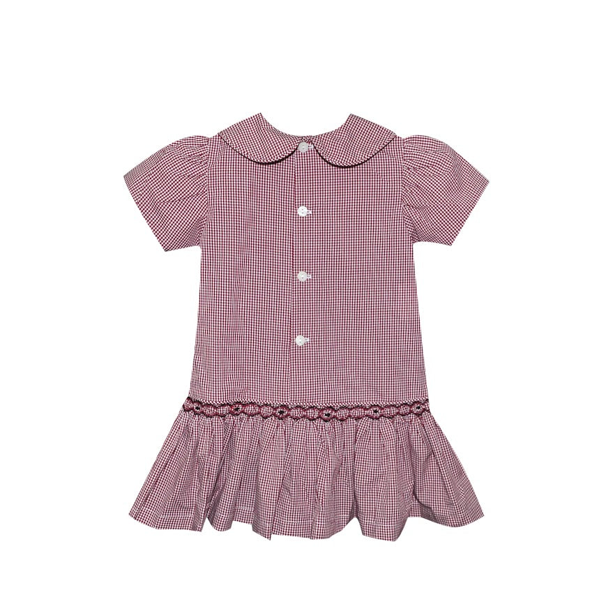 Gamecock Garnet/Black Smocked Drop Waist Dress
