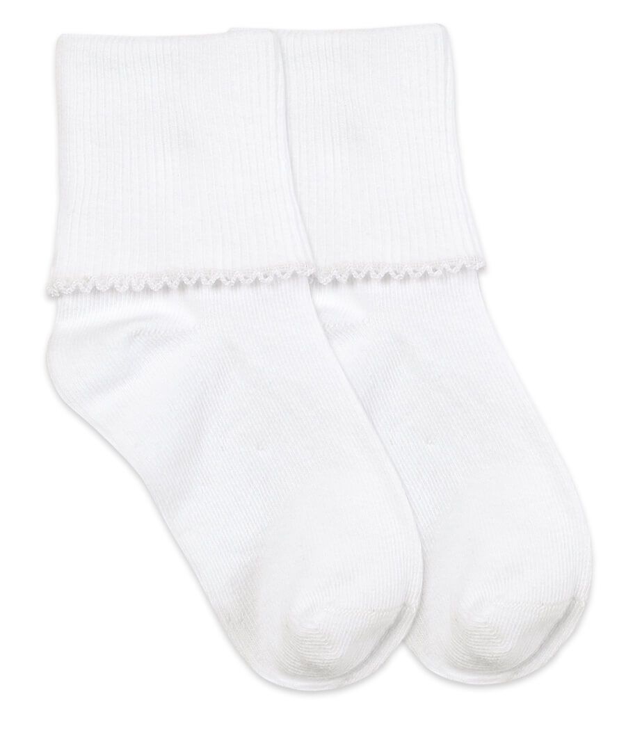 Wh/Wh Tatted Edge Sock
