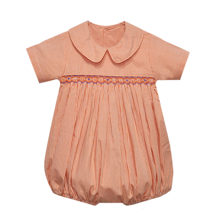 Tiger Orange/Purple Smocked Boy Bubble