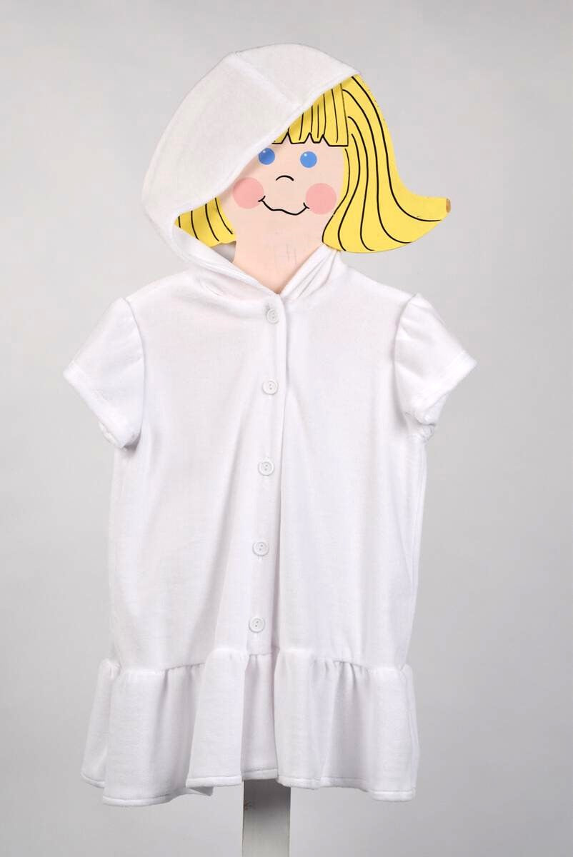 White Hood and Ruffle Coverup