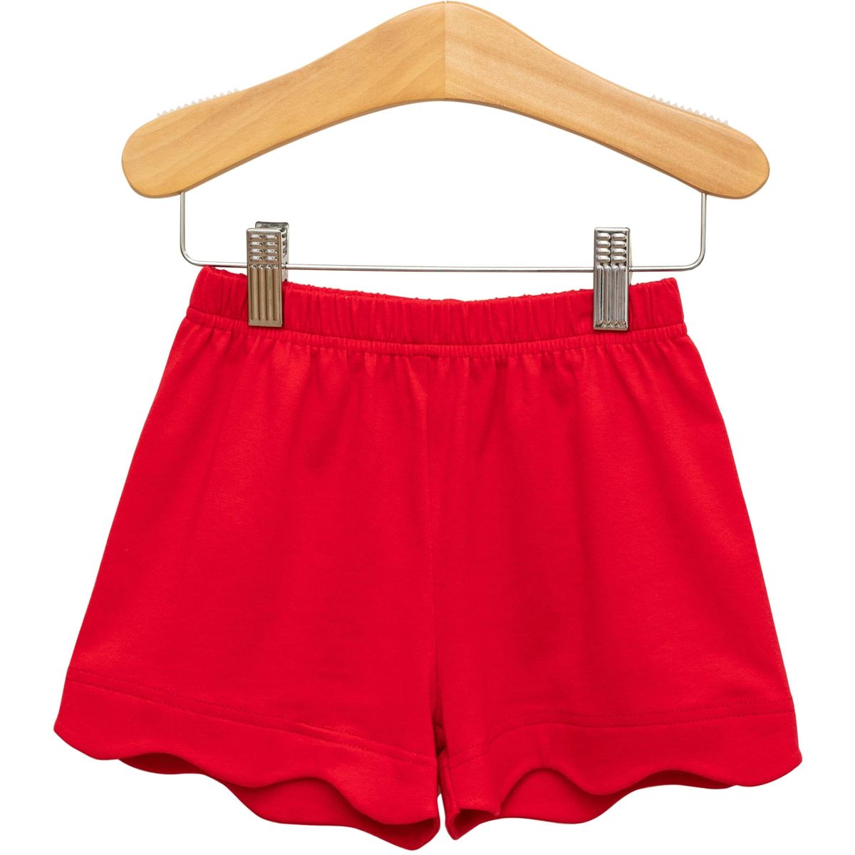 Scalloped Shorts Red