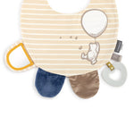 Tan and Blue Activity Bib
