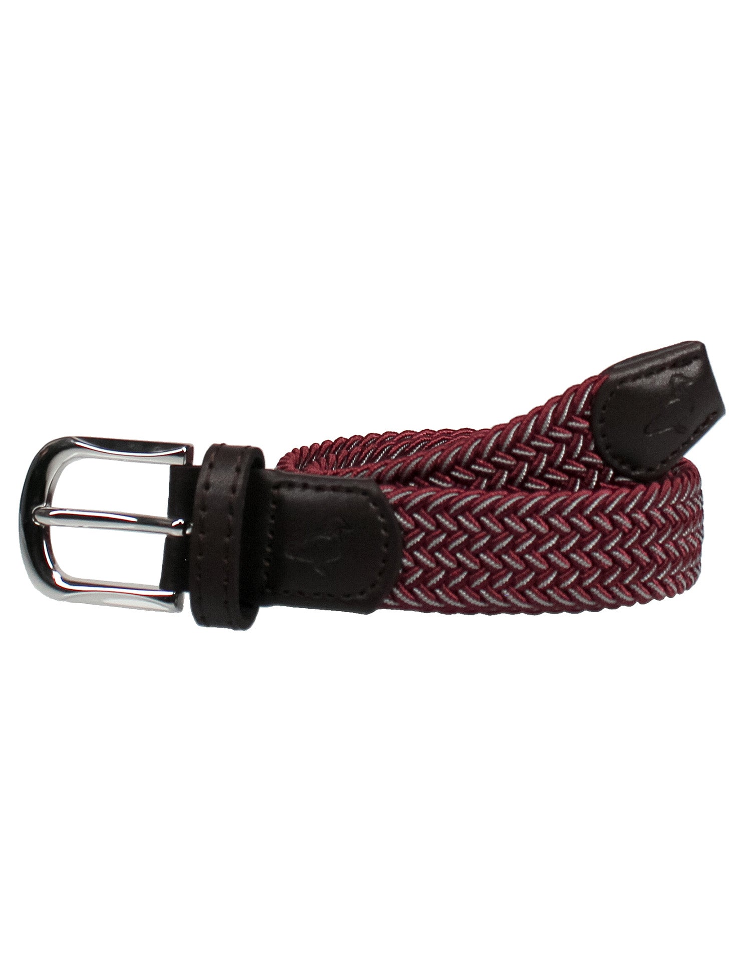 Country Club Stretch Belt Maroon and Grey