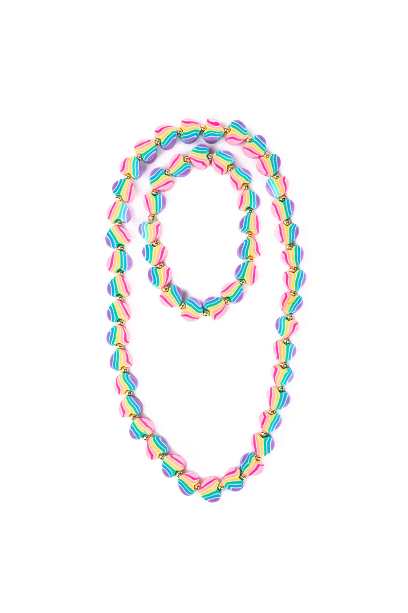 Heart of Many Colours Necklace & Bracelet 2Pc Set