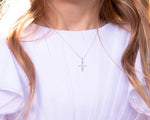 Infinity Cross Sterling Silver Necklace 14"